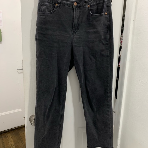 ASOS New Look Straight Leg Cropped Jeans in Grey/Black Size 8 - Picture 4 of 7